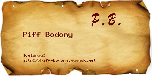 Piff Bodony névjegykártya